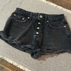 Urban Outfitters black denim cutoffs. Size 26.